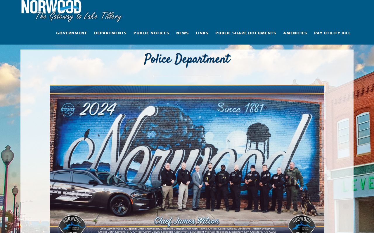 Official Norwood Police Department contact page
