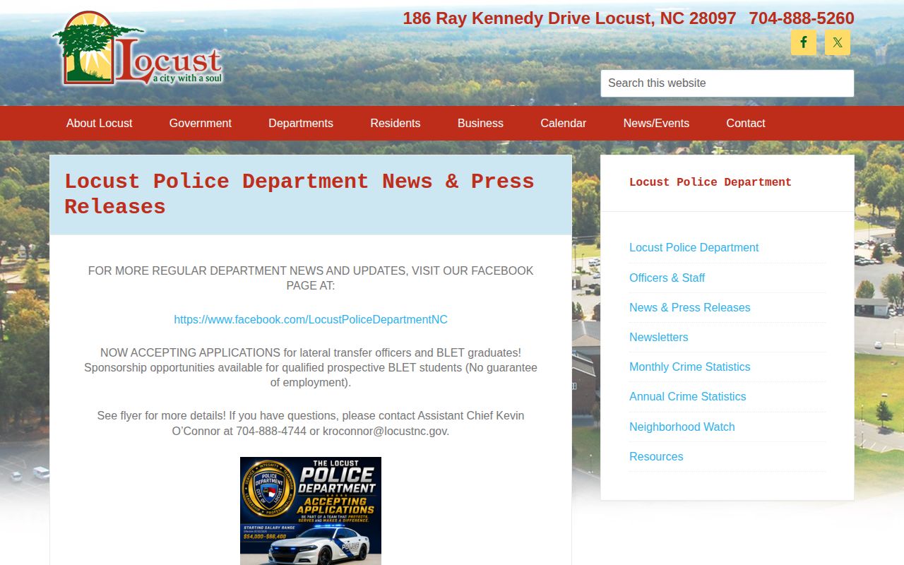Locust Police Department official news and public relations page